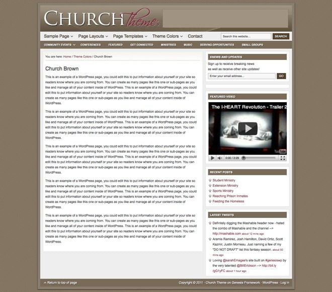 Church ~ Genesis WordPress sablon barna