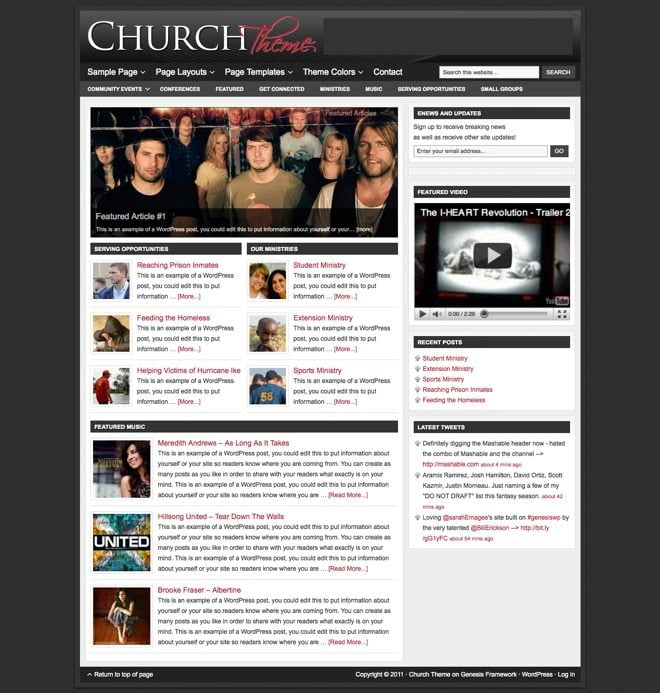 Church ~ Genesis WordPress sablon fekete